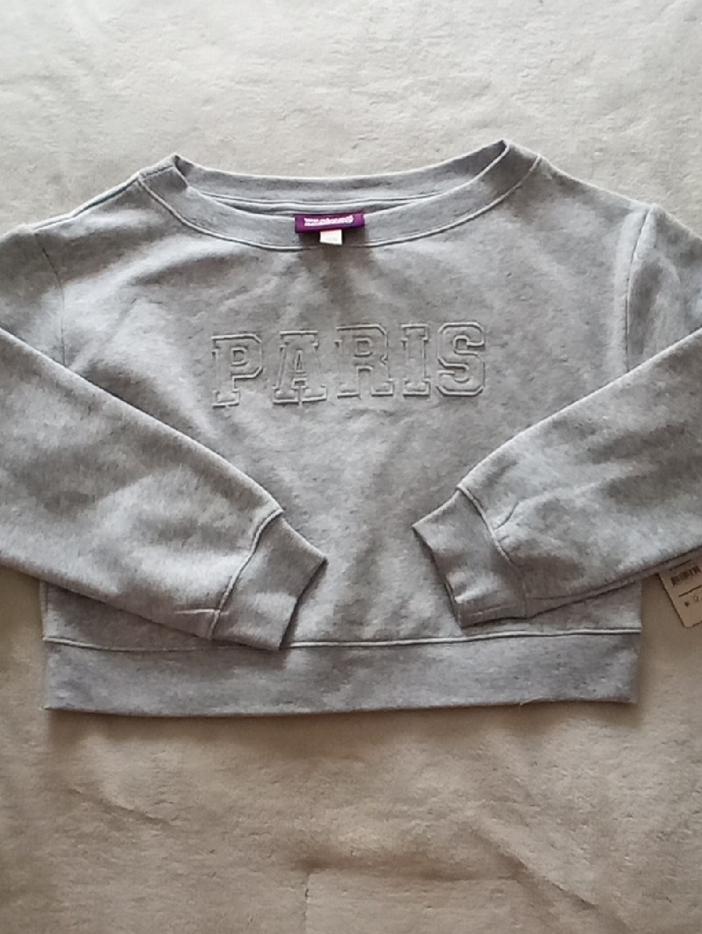 WEEKEND ACADEMY Gray 'PARIS' Embroidered Sweatshirt SIZE 10-12 GIRLS NTW!
